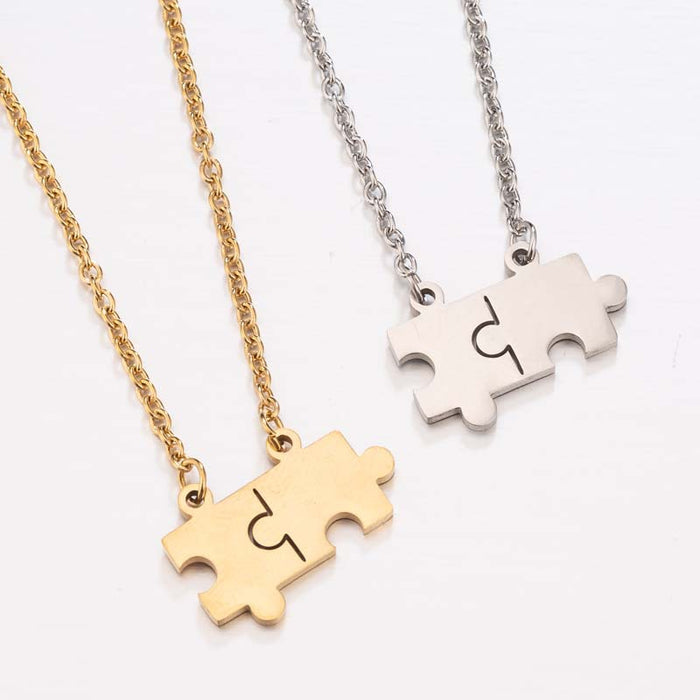 Camera puzzle star pendant necklace, stainless steel girls simple love necklace wholesale