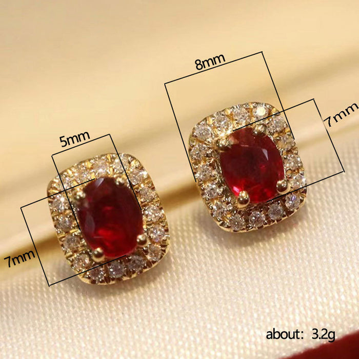 Colored zircon earrings