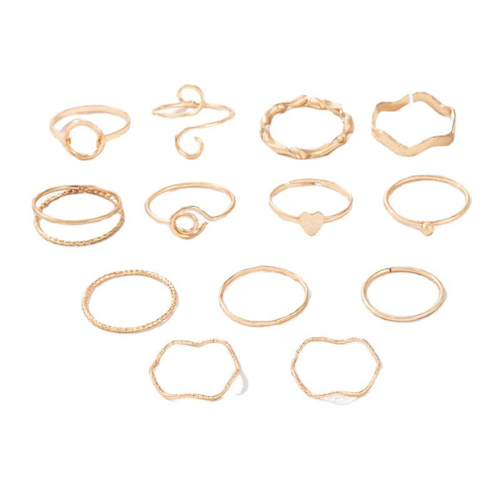 Light luxury fashion nine-piece ring set