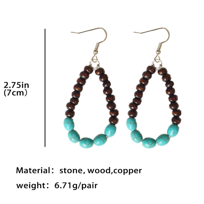 Wooden beaded earrings