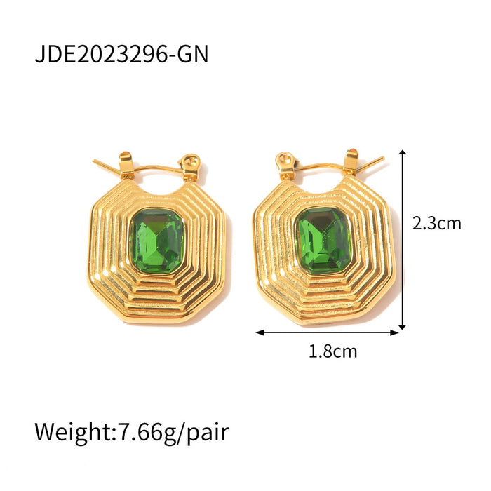 Pendientes colgantes con forma de pirámide con incrustaciones de circonitas: pendientes vintage en espiral para mujer