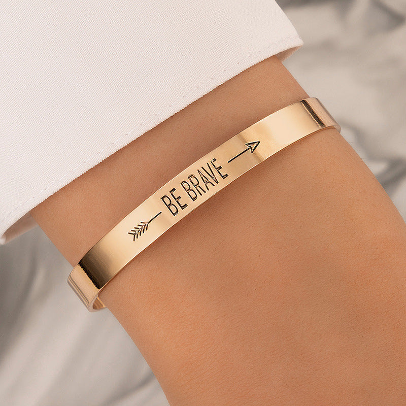 Minimalist Punk Geometric Crossover Bracelet – Metallic Single Chain