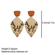 Wooden Christmas earrings - wallojewerly 