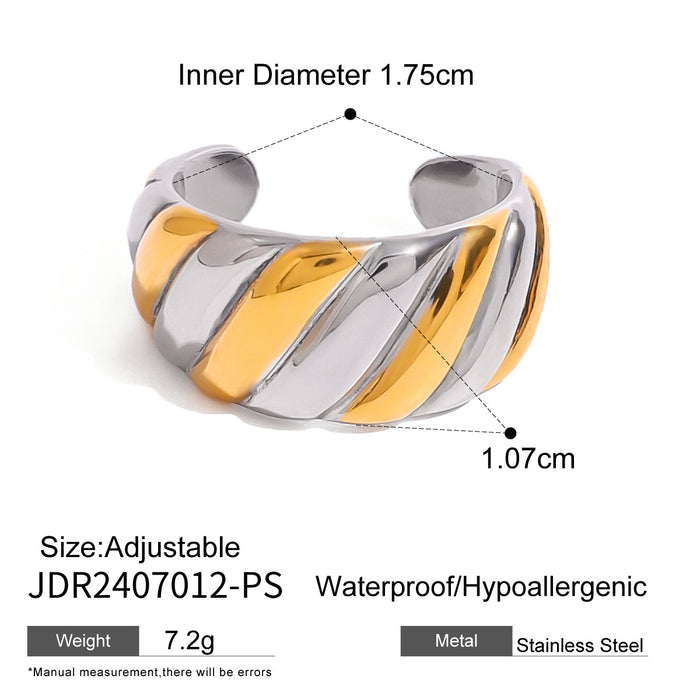 Stainless steel contrast color open ring