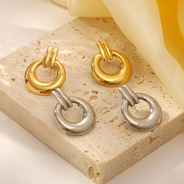 All-match light luxury earrings 18K gold-plated stainless steel earrings