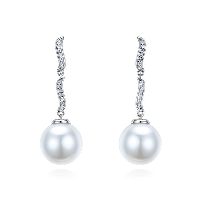 Retro imitation pearl earrings high-end internet celebrity Douyin hot earrings