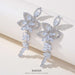 S925 silver needle white micro-paved rhinestone earrings