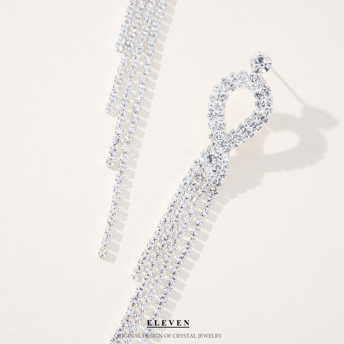 French Vintage Rhinestone Earrings - Sparkling Crystal Drop Jewelry for Women