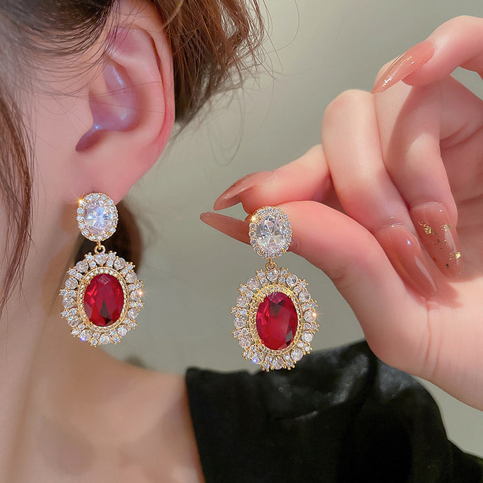 Vintage Gem Flower Earrings