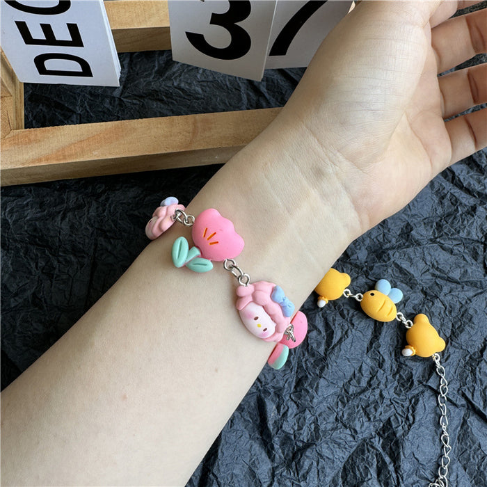 Cartoon instant noodle head boy and girl three-dimensional girlfriend bracelet