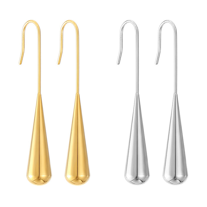 French teardrop stainless steel earrings for women titanium steel simple irregular earrings