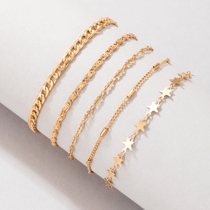 Star Chain Five-Layer Bracelet - Geometric Simple Jewelry Set