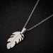 Feather Pendant Sweater Chain - Vintage-Inspired Wing and Leaf Jewelry for Couples - wallojewerly 