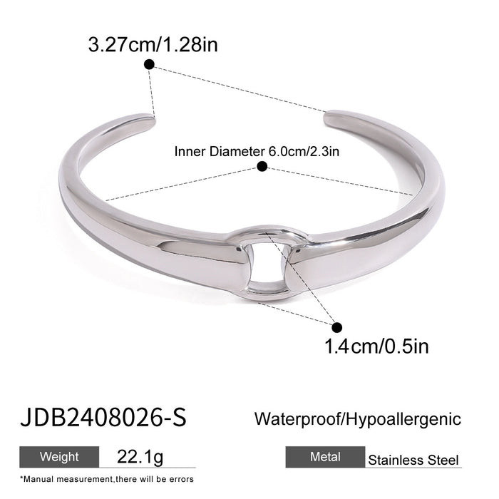 Stainless steel color matching earrings open bracelet titanium steel earrings