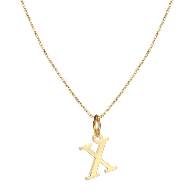 Gold alloy 26 English letter necklace - wallojewerly 