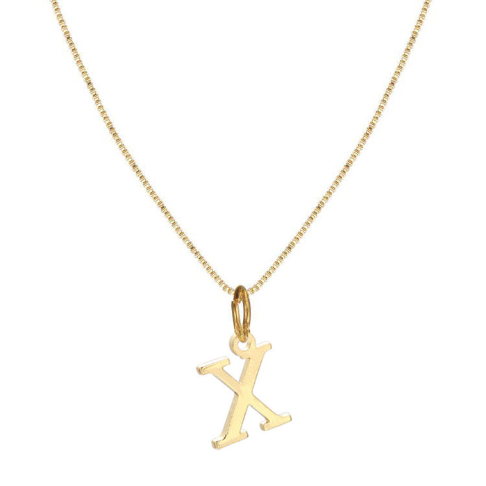 Gold alloy 26 English letter necklace - wallojewerly 