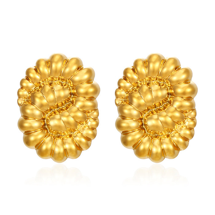 Exaggerated petal earrings 18K gold stainless steel trendy earrings