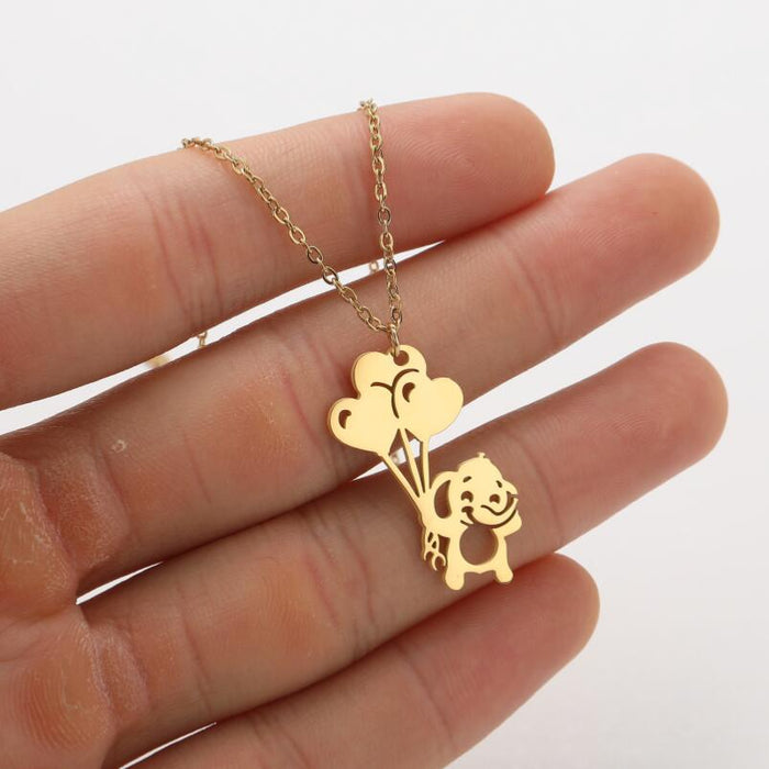 Eyelash cat mushroom balloon pendant necklace, Christmas tree elephant fashion clavicle chain wholesale