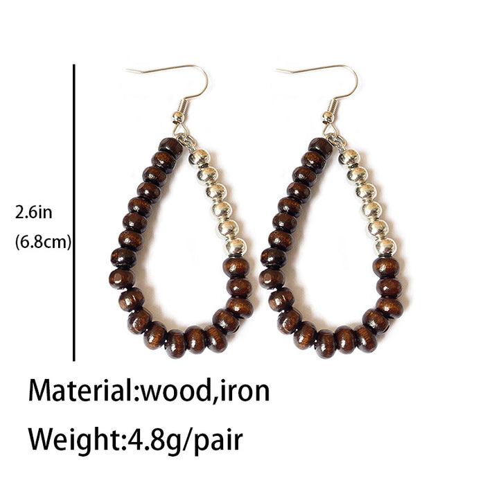 Wooden beaded earrings