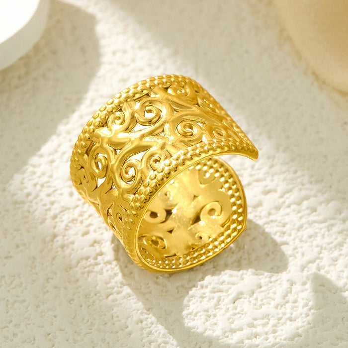 Wholesale openwork pattern extra wide opening rings
