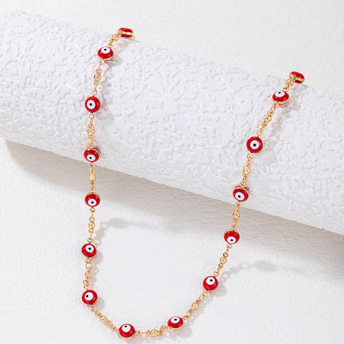 Red Eye Beaded Necklace - Unique and Trendy Unisex Accessory