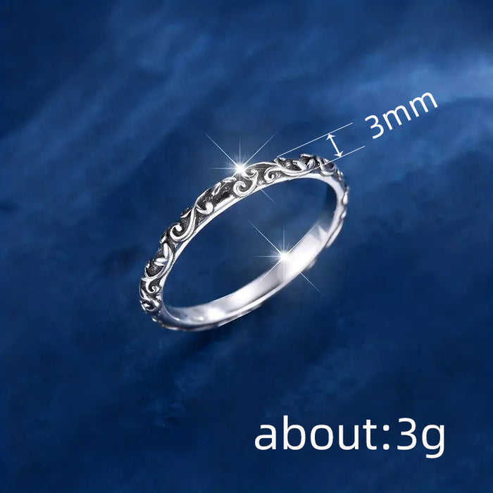 Vintage Engraved Pattern Ring Hollow Vine Design