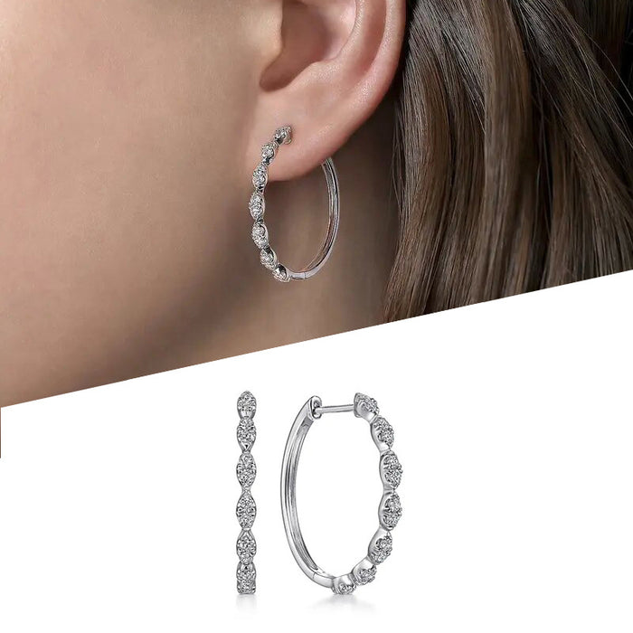 Retro horse eye earrings European and American fashion big hoop earrings versatile earrings for women