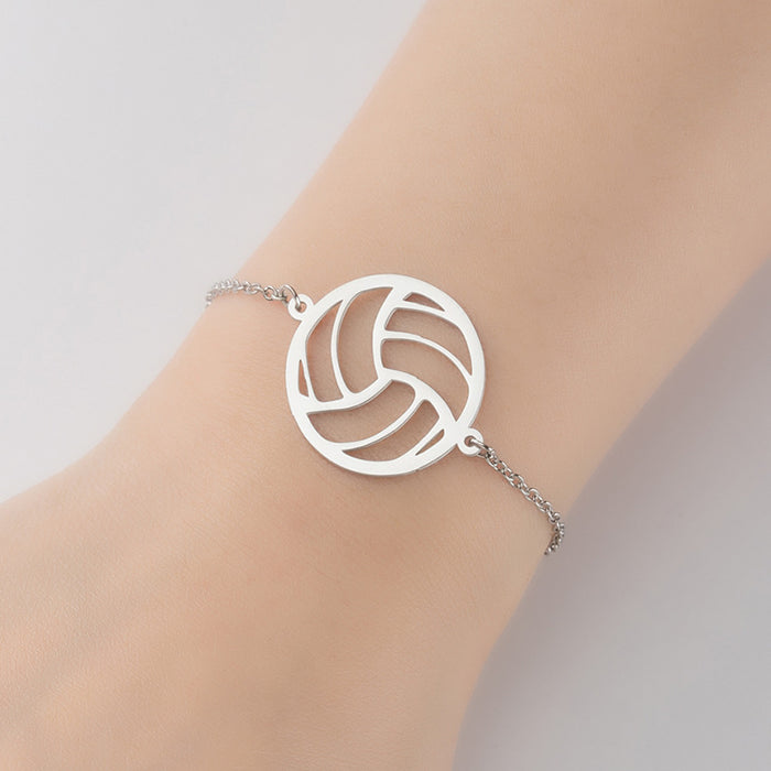 Sports series bracelet, European and American geometric round volleyball football bracelet design wholesale