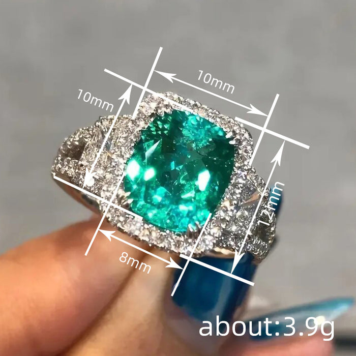 Women's double claw inlaid sparkling teardrop ring