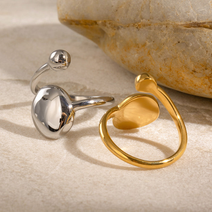 18k gold stainless steel open ring