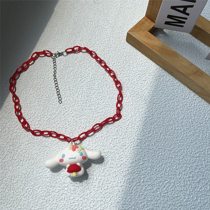 Puppy three-dimensional necklace soft girl style pendant earrings