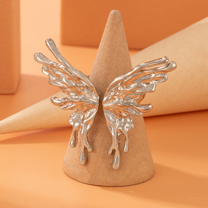 Three-dimensional butterfly single ring, personalized creative three-dimensional butterfly open ring