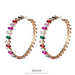 Full Rhinestone Circle Earrings - Colorful Zircon Jewelry for a Bold Look - wallojewerly 