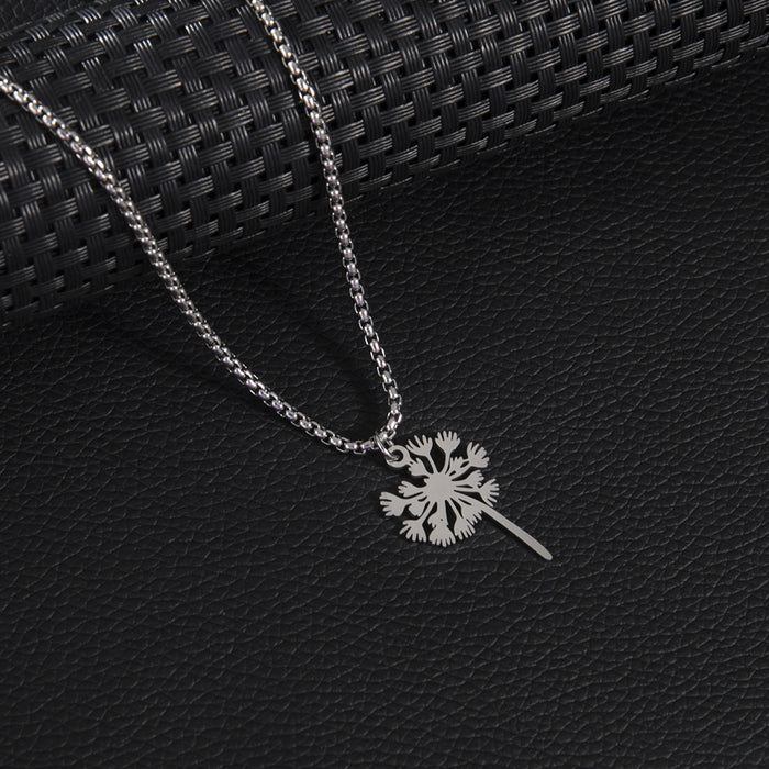 Dandelion pendant necklace, fresh and stylish stainless steel non-fading female jewelry cross-border wholesale