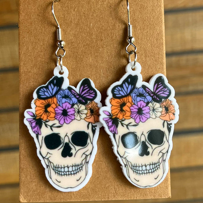 White Ghost Acrylic Halloween Earrings