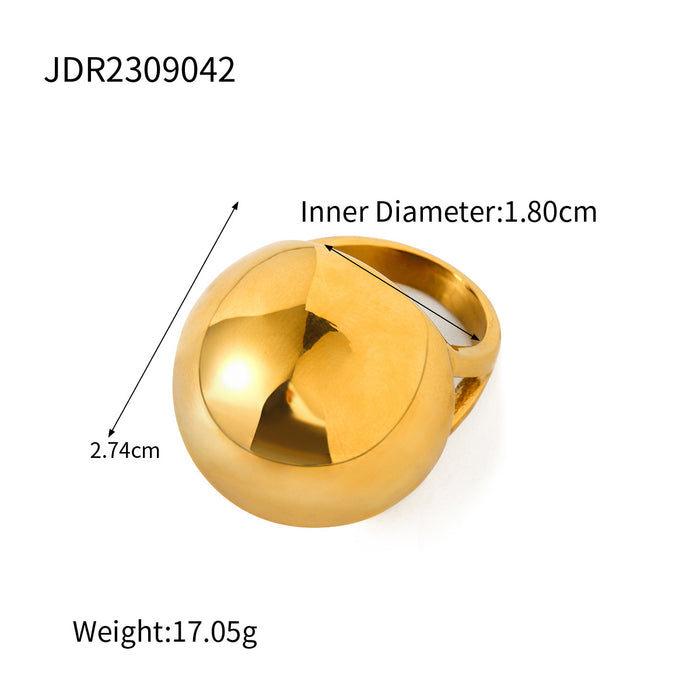 Anillo de acero inoxidable chapado en oro de 18 quilates de doble capa: estilo minimalista