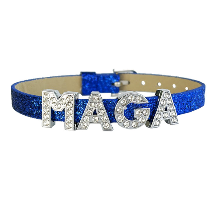 Patriotic Bracelet with Blue and Red Bands for 2024 Supporters