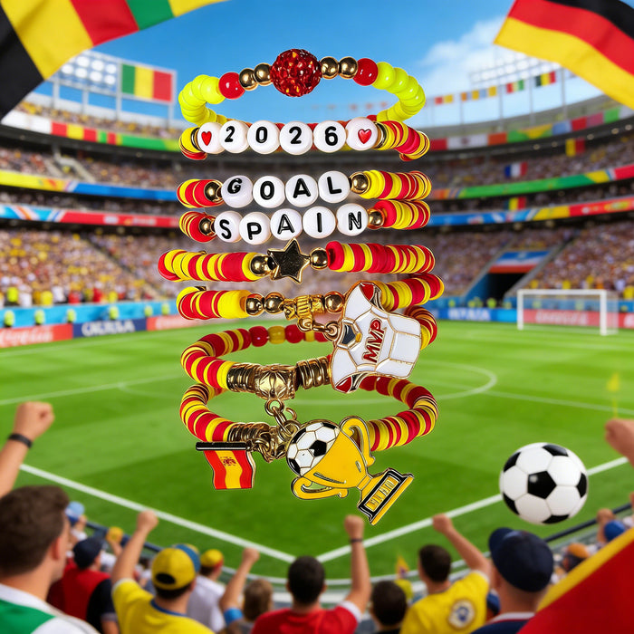Wholesale 2026 World Cup Soccer-Themed Polymer Clay Bracelet Sets