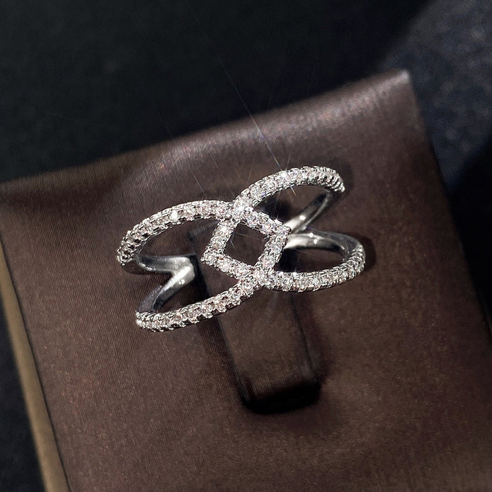 Handmade diamond geometric ring temperament