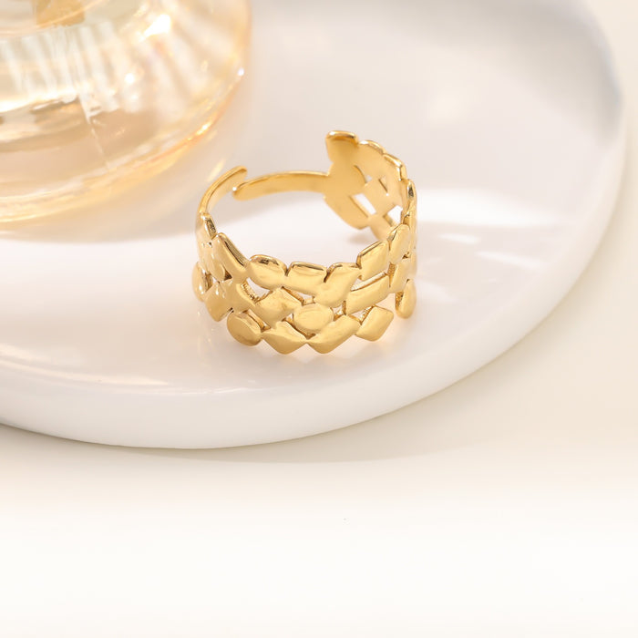 Wholesale 18K real gold, stainless steel, titanium steel irregular openwork rings - wallojewerly 
