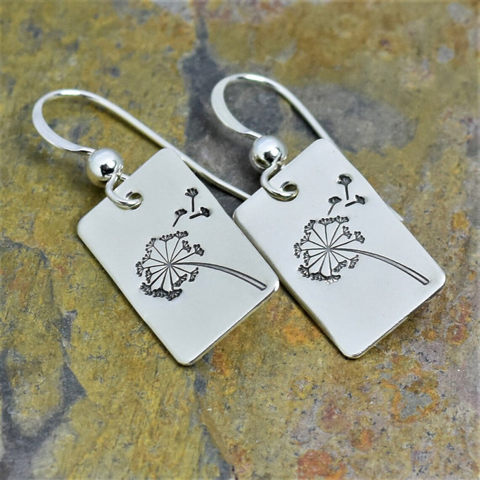 Rectangular dandelion ear hooks simple retro earrings