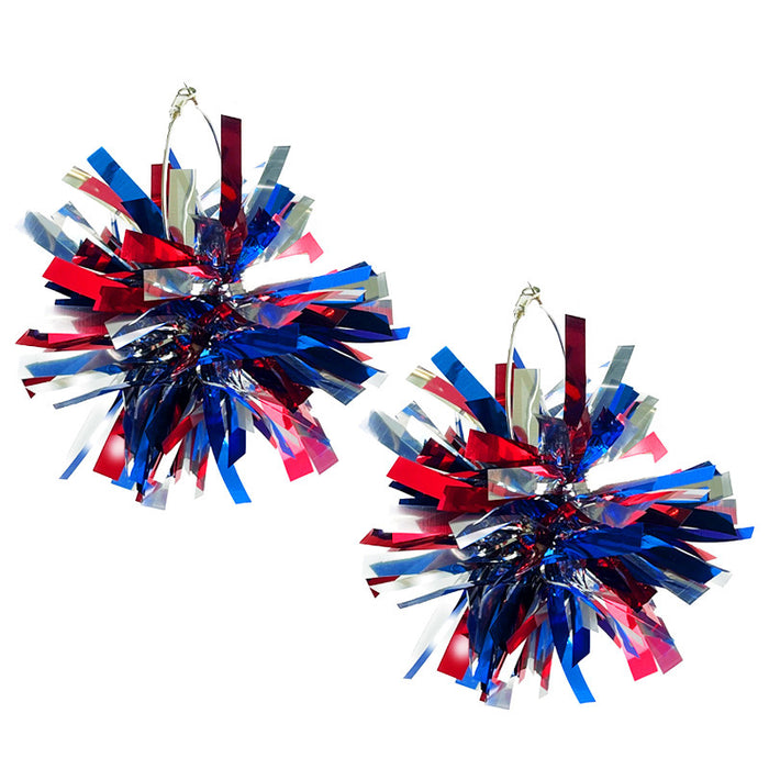 Independence Day Earrings with Firework and Ball Designs