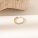 Wholesale non-fading stainless steel titanium steel gemstone diamond open rings - wallojewerly 