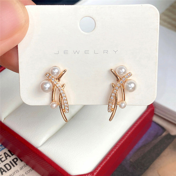 Imitation pearl earrings tassel earrings retro earrings for women