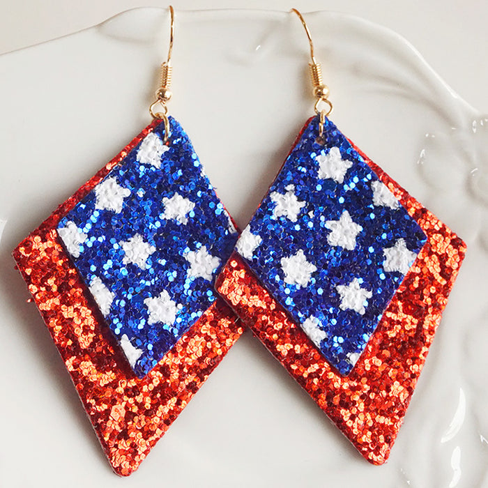 American Flag Star Earrings in Red, White, and Blue for Independence Day