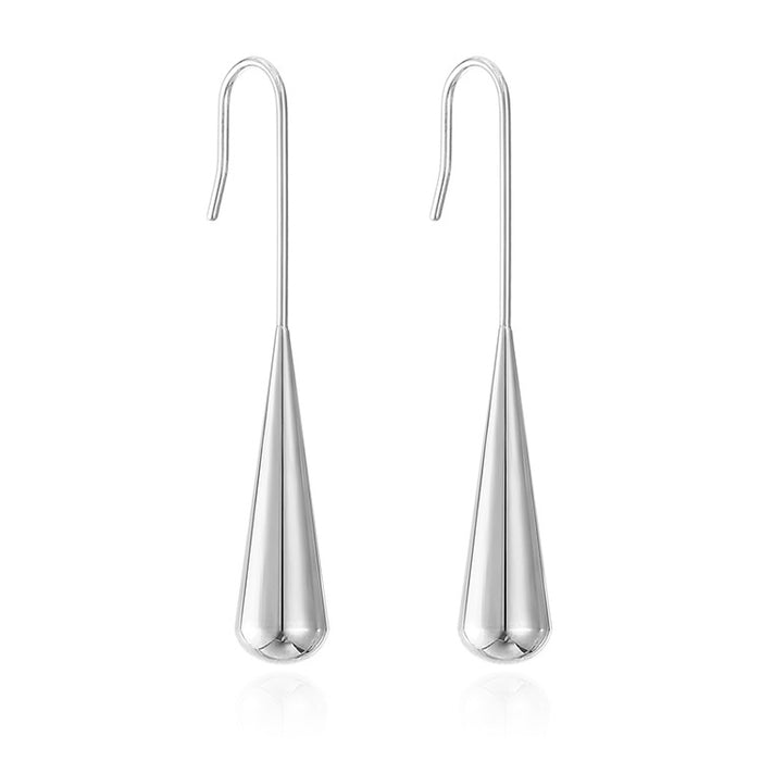 French teardrop stainless steel earrings for women titanium steel simple irregular earrings