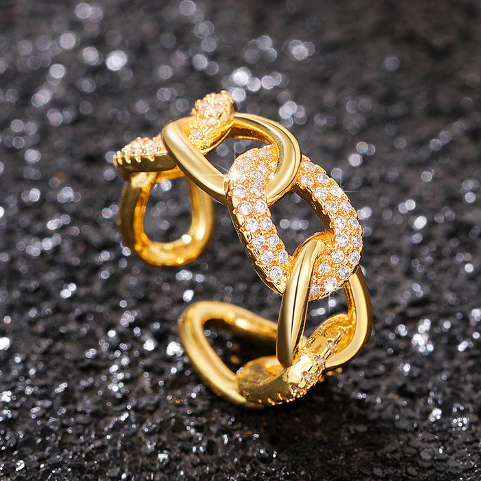 Temperament chain ring, atmospheric light luxury niche design index finger ring