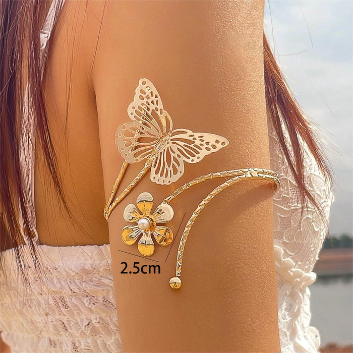 Butterfly Tassel Multi-Layer Bracelet - Fashionable Open Arm Chain