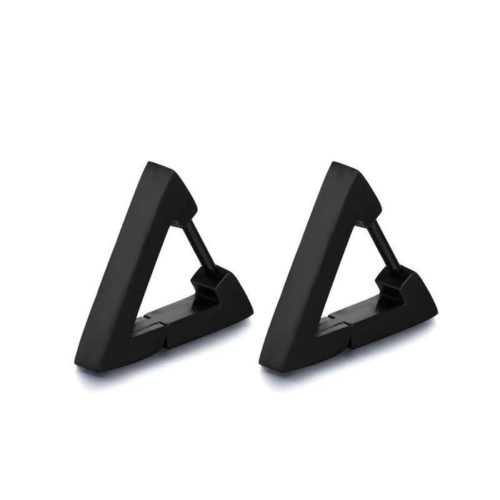 Black punk titanium steel ear clips for non-pierced stainless steel earrings