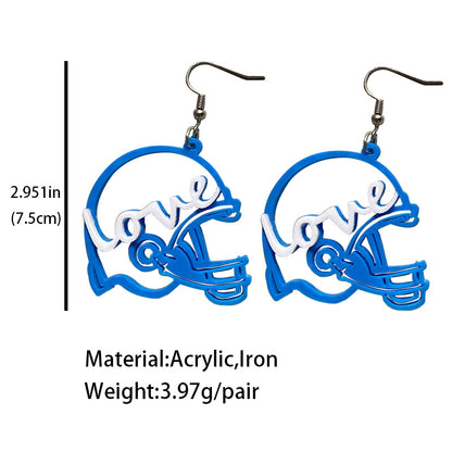 Acrylic football helmet earrings